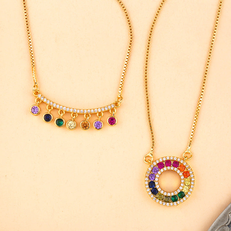Pendant Geometric Round Curved Bar Necklace – Jewelry Gift Ideas — 1