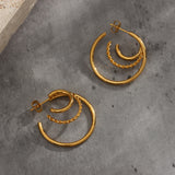 Trendy Earrings Stainless Steel Multi-layer – Jewelry Gift Ideas — 17