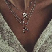 Fashionable Multilayer Boho Moon Map Necklace – Jewelry Gift Ideas — 1
