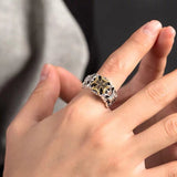S925 Silver Punk Men's Cross Ring Anchor Flower – Gifts for Him — 5