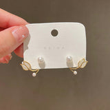 Sterling Silver Needle Tulip Stud Earrings For Women – Gifts for Her — 4