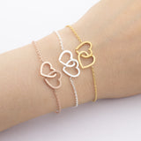 Friendship Bracelet Silver Double Heart Necklace – Jewelry Gift Ideas — 1