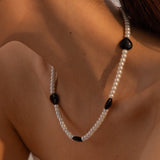 Women's Black Heart-shaped Glass Pearl Necklace – Jewelry Gift Ideas — 9