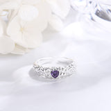 Purple Diamond Love Heart-shaped Ring Women – Gifts for Her — 4