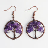 Crystal Gravel Bronze Wire Round Pendant Tree – Jewelry Gift Ideas — 18