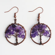 Crystal Gravel Bronze Wire Round Pendant Tree – Jewelry Gift Ideas — 18