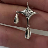 Sterling Silver Needle Star River Evening Stud – Gifts for Her — 5