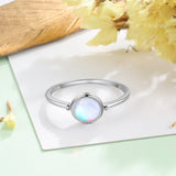 Fashion Women's Round Moonstone Silver Ring – Stylish Gifts — 5