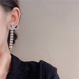Women's Bow Long Glitter Diamond Tassel Earrings – Gifts for Her — 3