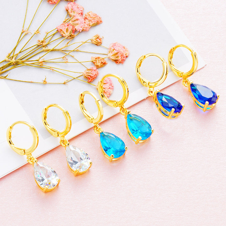 Women's 24K Gold-plated Zircon Earrings – Gifts for Her — 1