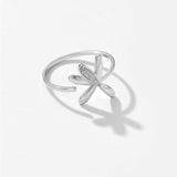 S925 Silver Ring Petal Zircon Adjustable Opening – Unique Gift Ideas — 5