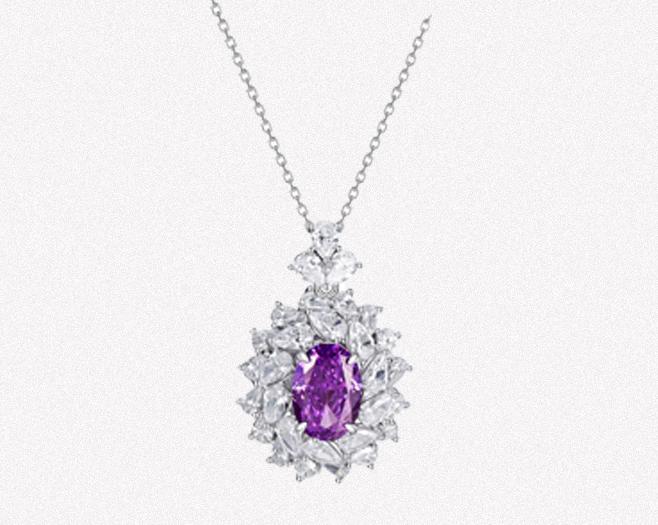 S925 Silver Cubic Zirconia Purple Necklace Women – Jewelry Gift Ideas — 1