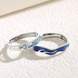 A Pair Of Pure Silver Wave Rings – Stylish Gifts — 5