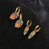 Niche Design Retro Color Leaf Oil Drop Earrings – Stylish Gifts — 6
