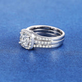 Stackable White Gold Plated Square Zircon – Thoughtful Gifts — 4