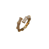 Backgammon Bamboo Ring Zircon Adjustable Ring – Surprise Gifts — 4