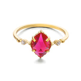Olive Shaped Red Corundum Ring – Unique Gift Ideas — 2