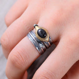 Women's Garnet Vintage Statement Feather Ring – Gifts for Her — 1