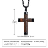Titanium Steel Pear Flower Wood Cross Pendant – Jewelry Gift Ideas — 2
