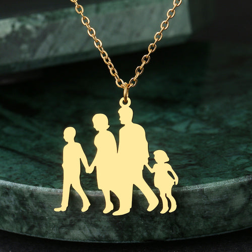 18k Gold Mirror Happy Family Necklace – Jewelry Gift Ideas — 2