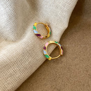 Colored Drip Glaze Enamel Round Ring Earrings – Meaningful Gifts — 9