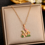 26 English Letters Enamel Elegant Sweet Necklace – Jewelry Gift Ideas — 13