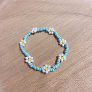 Small Flower Stretch Braided Ring Bead Bracelet – Jewelry Gift Ideas — 12