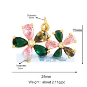 Pure Copper Micro-inlaid Color Flower Zircon Hollow – Small Gift Ideas — 17
