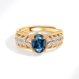 Hollow Pattern Colored Gems Blue Corundum Ring – Practical Gifts — 8