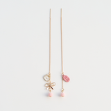 Guochao Original Lucky Cat Sakura Long Earrings – Cat Lover Gifts — 3