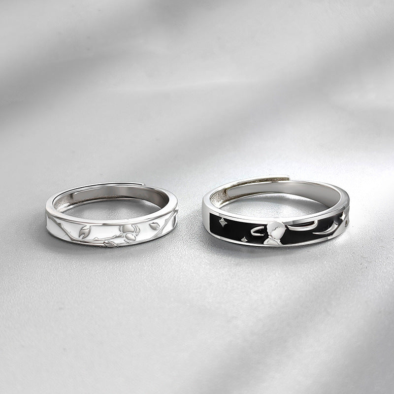 Prince And Rose Couple Ring Sterling Silver Pair – Gifts for Couples — 1
