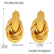 Simple Circle Line Winding Ear Studs – Useful Gifts — 3