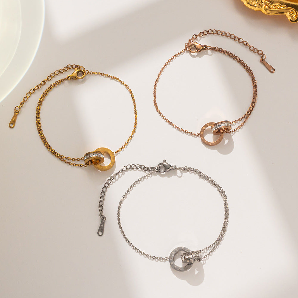 Roman Digital Double Ring Buckle Bracelet – Jewelry Gift Ideas — 1