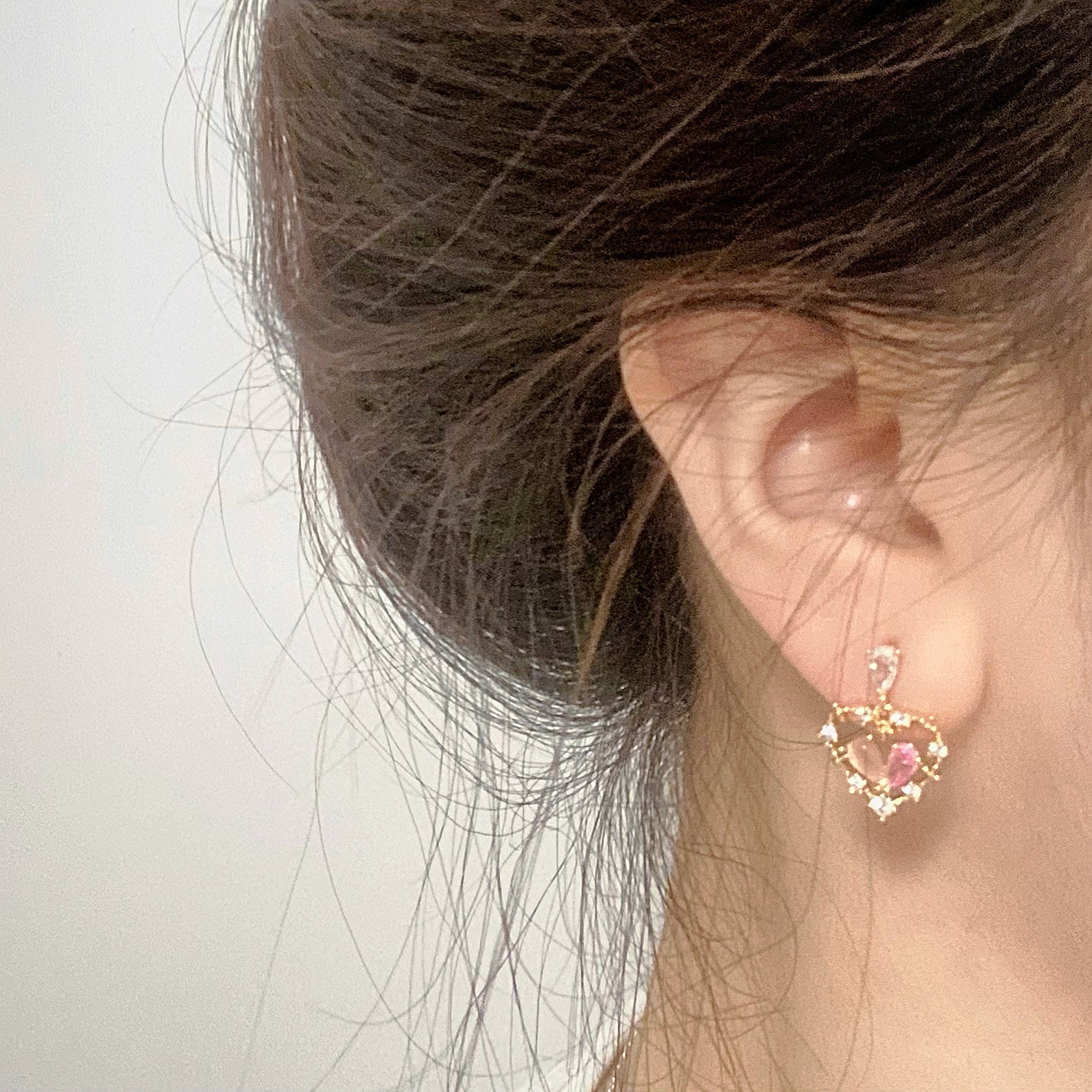 Sweet Love Hollow Ear Stud – Gifts for Couples — 1