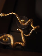 Gold Snake Vintage Earrings No Pierced Diamond Ear – Everyday Gifts — 12
