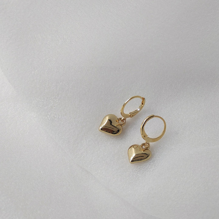 Women's Heart Plated 14K Real Gold Earrings – Gifts for Her — 1
