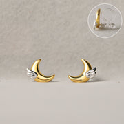 S925 Silver Dreams Come True Moon Wing Stud – Holiday Gift Ideas — 5