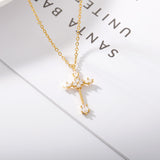 Ornament Copper Inlaid Zircon Cross Necklace Men – Jewelry Gift Ideas — 1