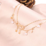 Women's Alloy 8-word Double Circles Star Anklet – Gifts for Her — 4