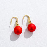 Short Pearl Frosted Bead Copper Earrings – Gift Ideas — 6