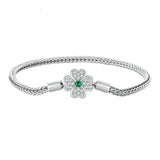 Green Zircon Lucky Four Leaf Grass Basic Bracelet – Jewelry Gift Ideas — 3