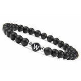 6MM Natural Frosted Agate Letter Bracelet – Jewelry Gift Ideas — 13