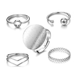 Geometric Round Adjustable Opening Ring Set Of 5 – Useful Gifts — 6