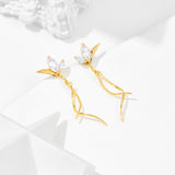 Synthetic Opal White Zirconium Earrings – Thoughtful Gifts — 2
