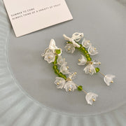 Bell Orchid Tassel Silver Needle Earrings – Unique Gift Ideas — 1