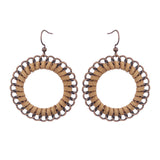 Style Tassel Earrings Female Leaf Circle Metal Leather – Stylish Gifts — 11