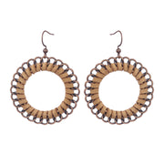 Style Tassel Earrings Female Leaf Circle Metal Leather – Stylish Gifts — 11