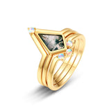 Female S925 Silver Inlaid Green Moss Stone Ring – Gifts for Her — 2