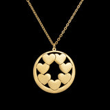 Hollow Heart Round Card Carved Pendant – Jewelry Gift Ideas — 16