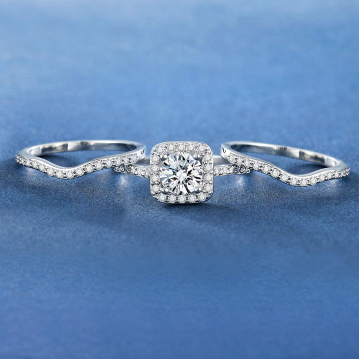 Stackable White Gold Plated Square Zircon – Thoughtful Gifts — 1